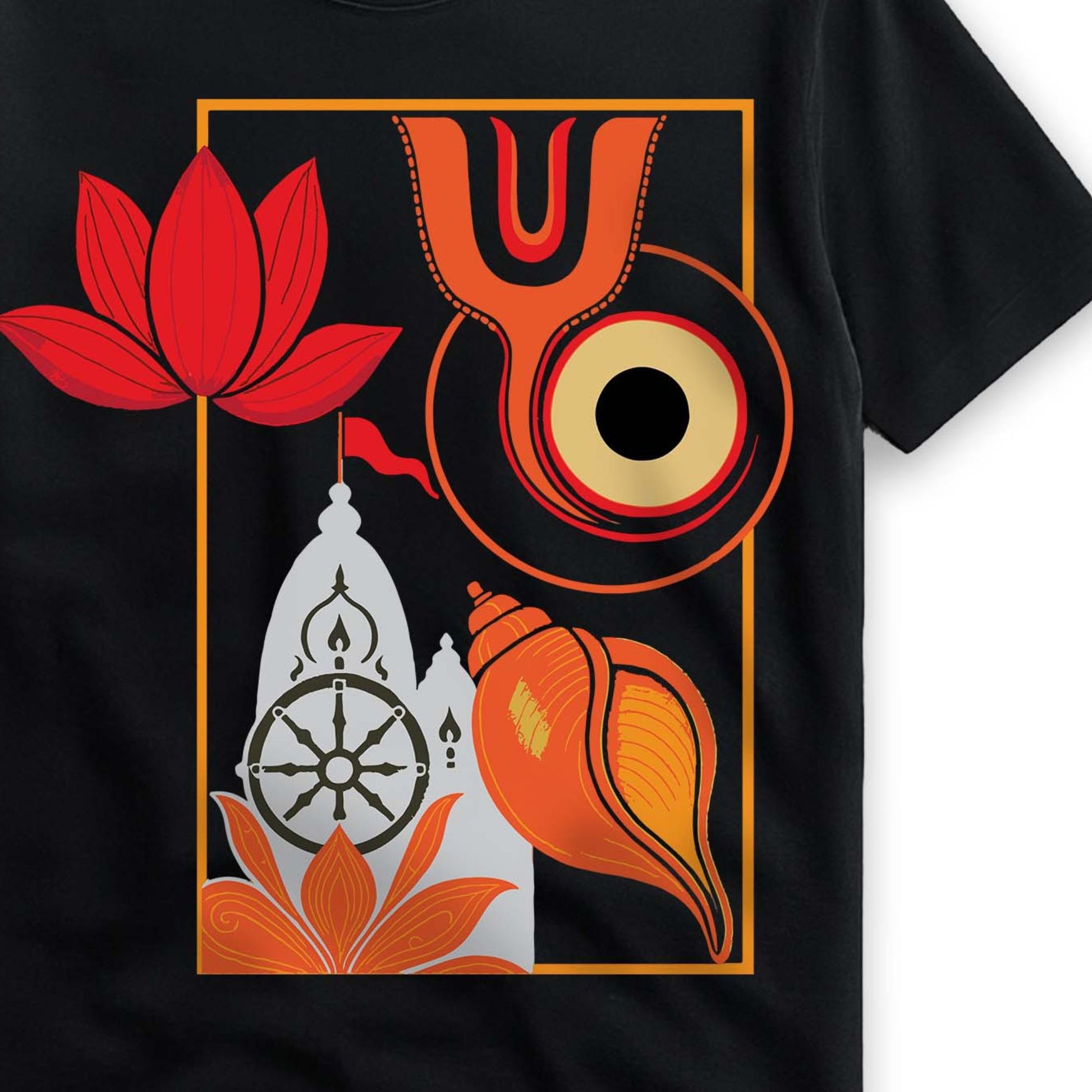 Rath Yatra T-Shirt Sacred Symbols of Jagannath Temple