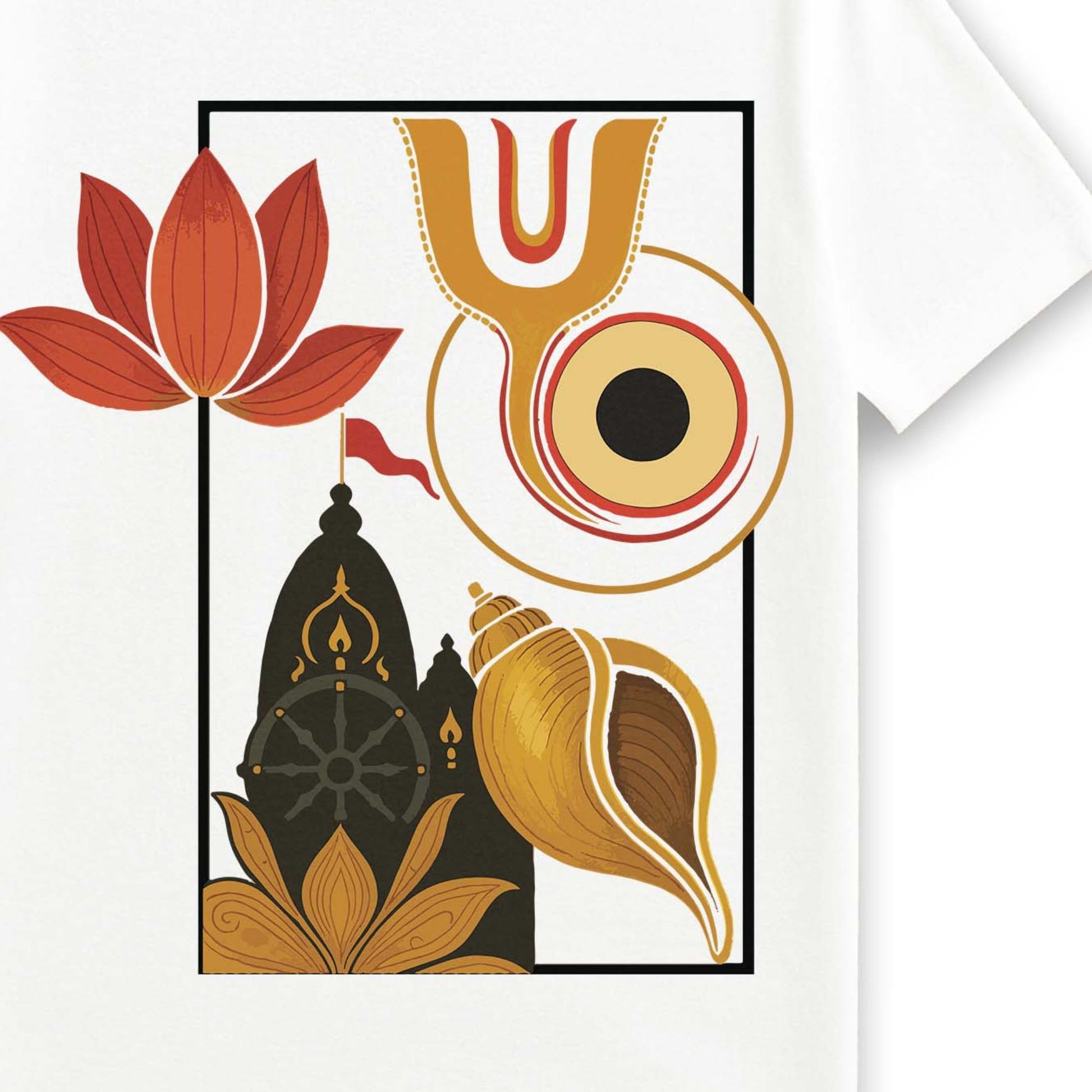 Rath Yatra T-Shirt Sacred Symbols of Jagannath Temple