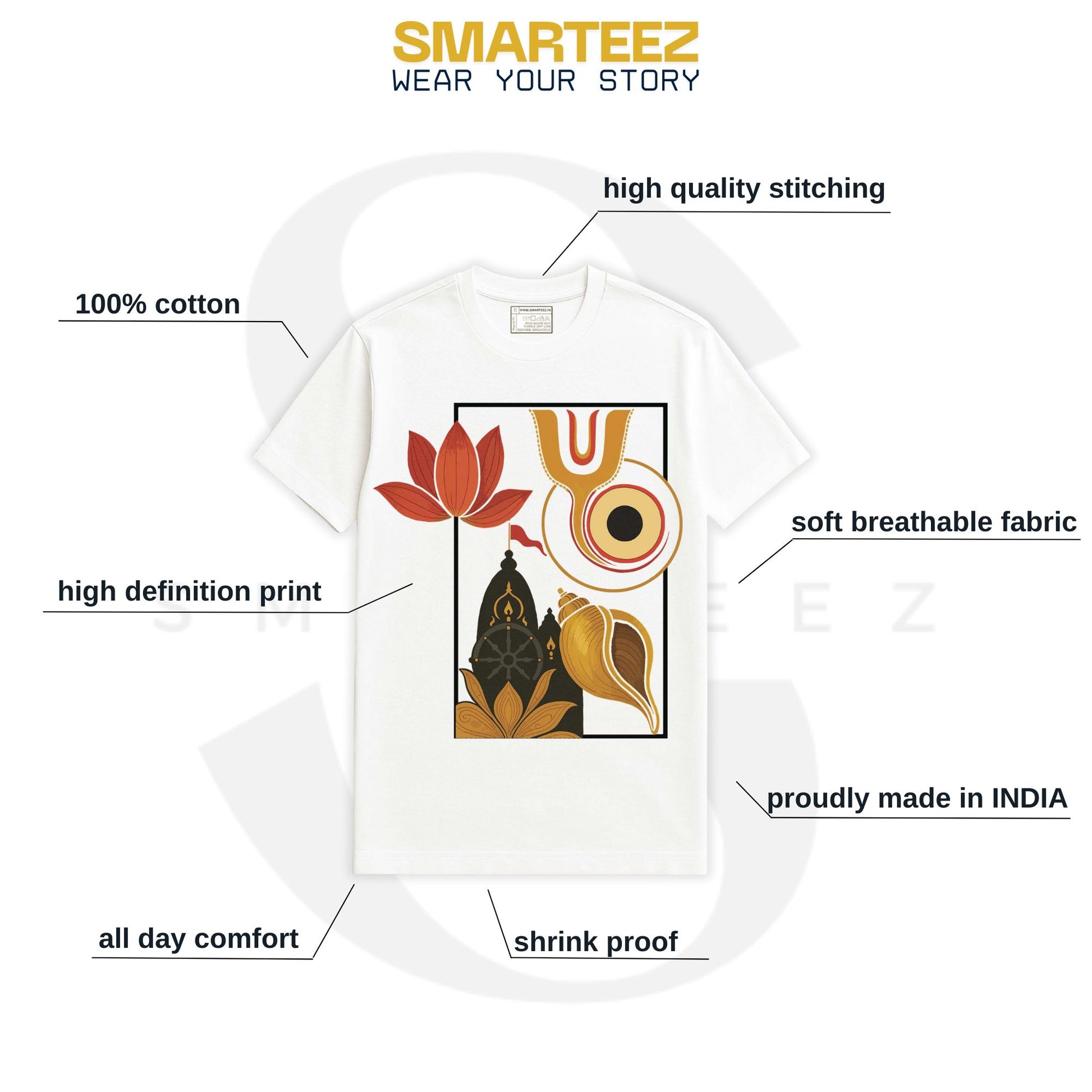 Rath Yatra T-Shirt Sacred Symbols of Jagannath Temple