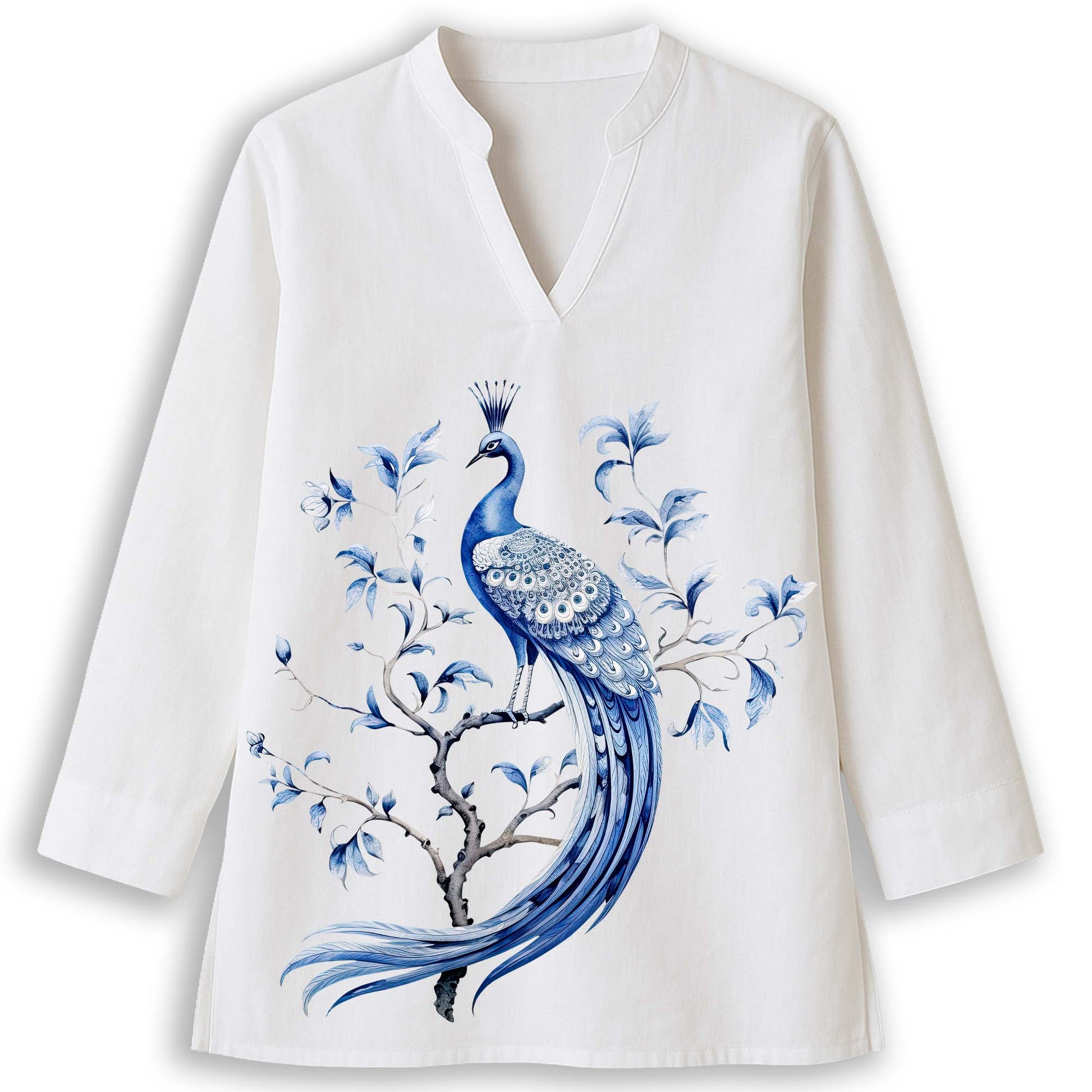 Regal Blue Peacock Kurti for Women