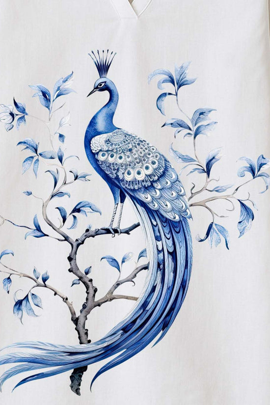 Regal Blue Peacock Kurti for Women