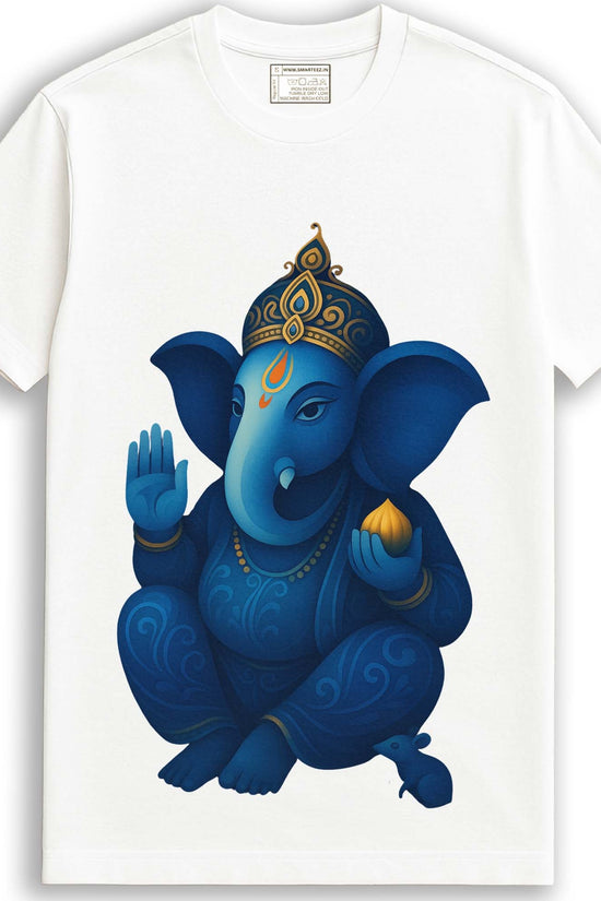Royal Blue Ganesha - Unisex Cotton T-Shirt