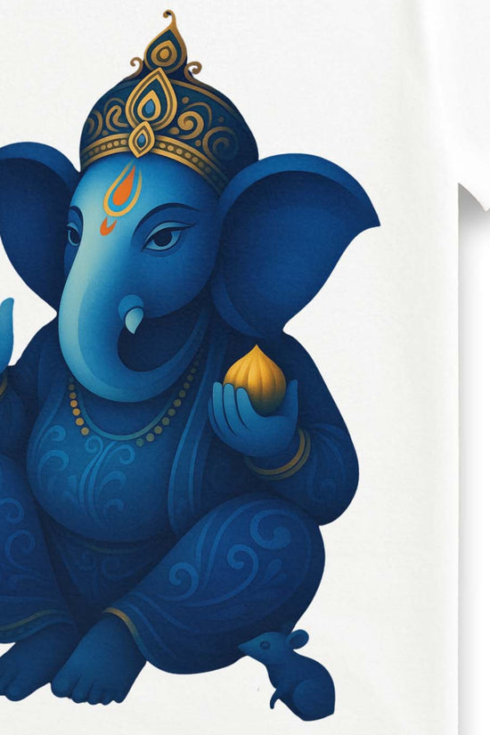 Royal Blue Ganesha - Unisex Cotton T-Shirt