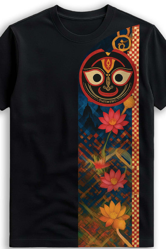 Jagannath T-Shirt – Sacred Lotus Trail Design for Rath Yatra