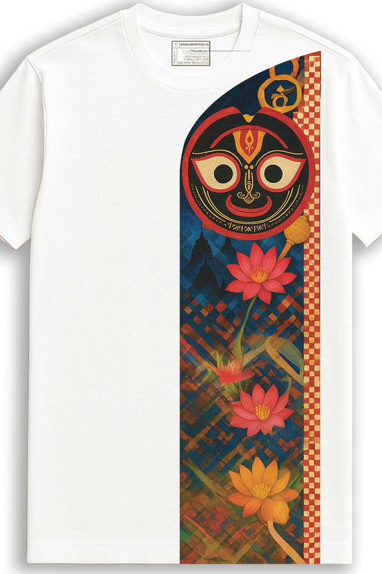 Jagannath T-Shirt – Sacred Lotus Trail Design for Rath Yatra