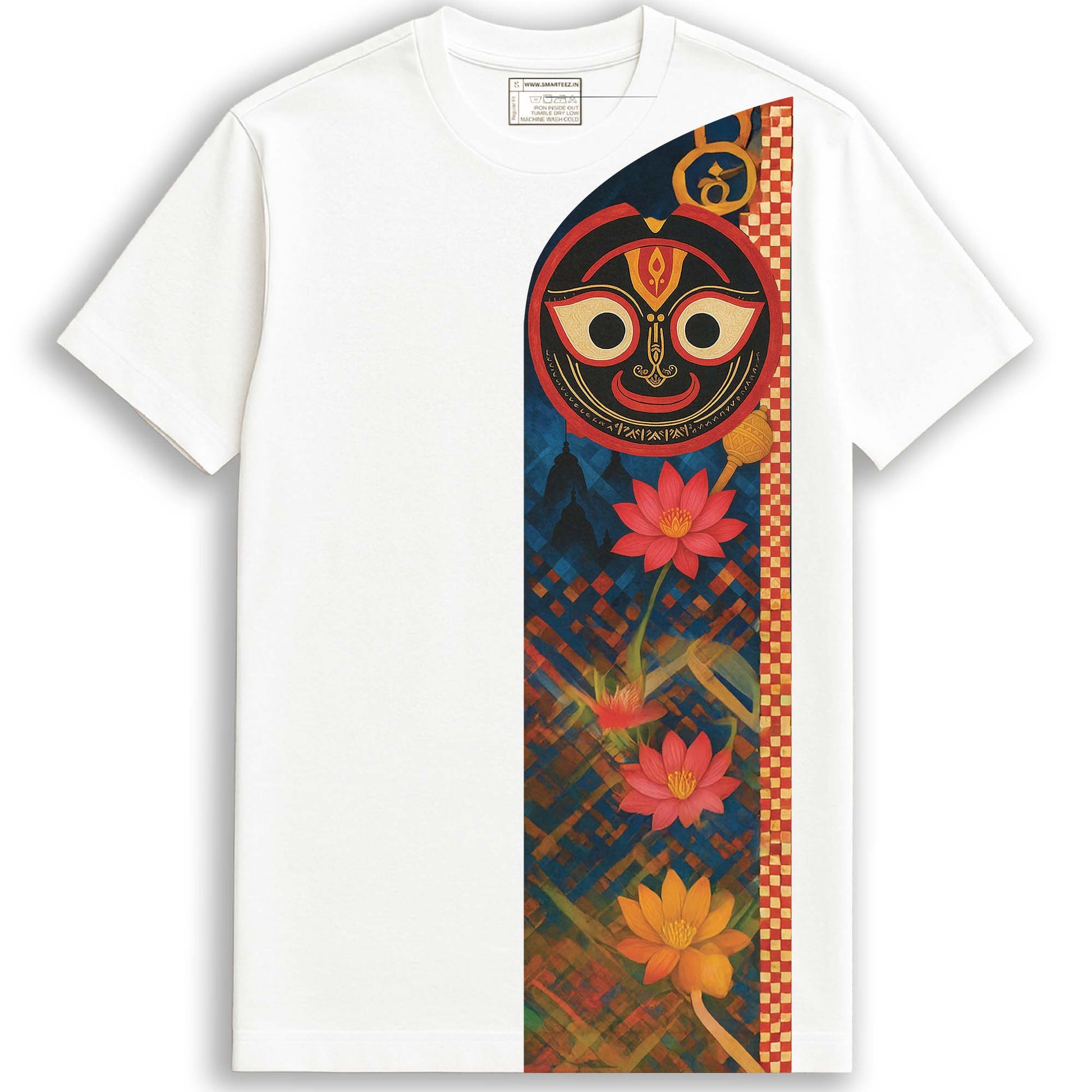 Jagannath T-Shirt – Sacred Lotus Trail Design for Rath Yatra