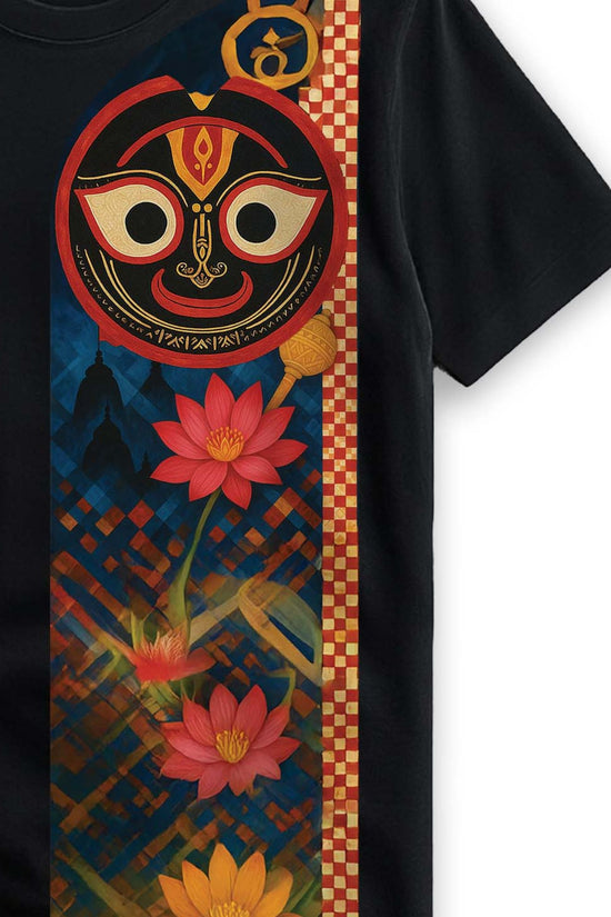 Jagannath T-Shirt – Sacred Lotus Trail Design for Rath Yatra