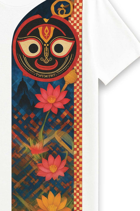 Jagannath T-Shirt – Sacred Lotus Trail Design for Rath Yatra