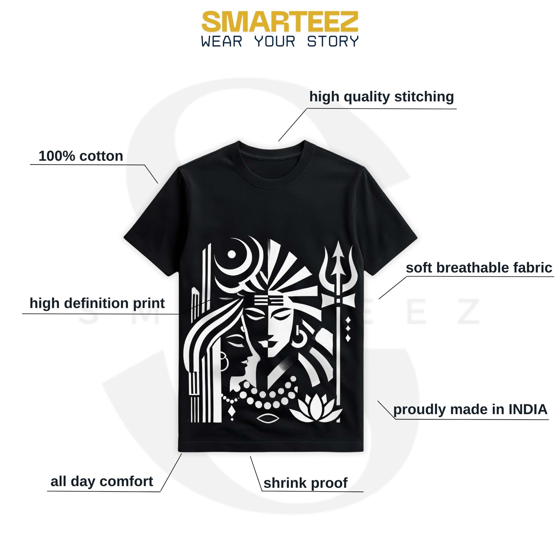 Shiva-Sakti Graphic T-Shirt for Men and Women (Unisex)