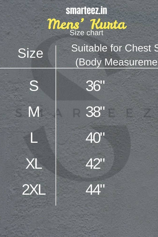 Smarteez Mens Kurta (Punjabi) Size Chart
