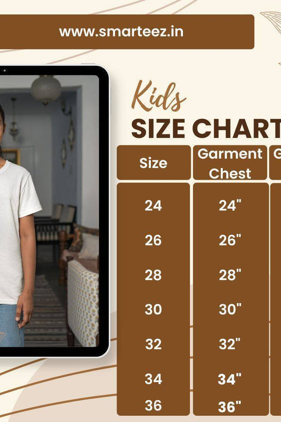 Smarteez Size Chart for Kids Tshirt