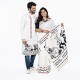 Sukumar Ray Abol Tabol Saree and Panjabi worn by models