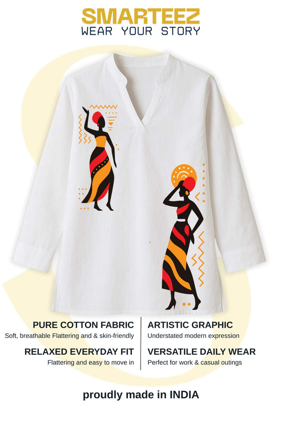 Tribal Grace – Bold Tribal Lady Kurti for Women