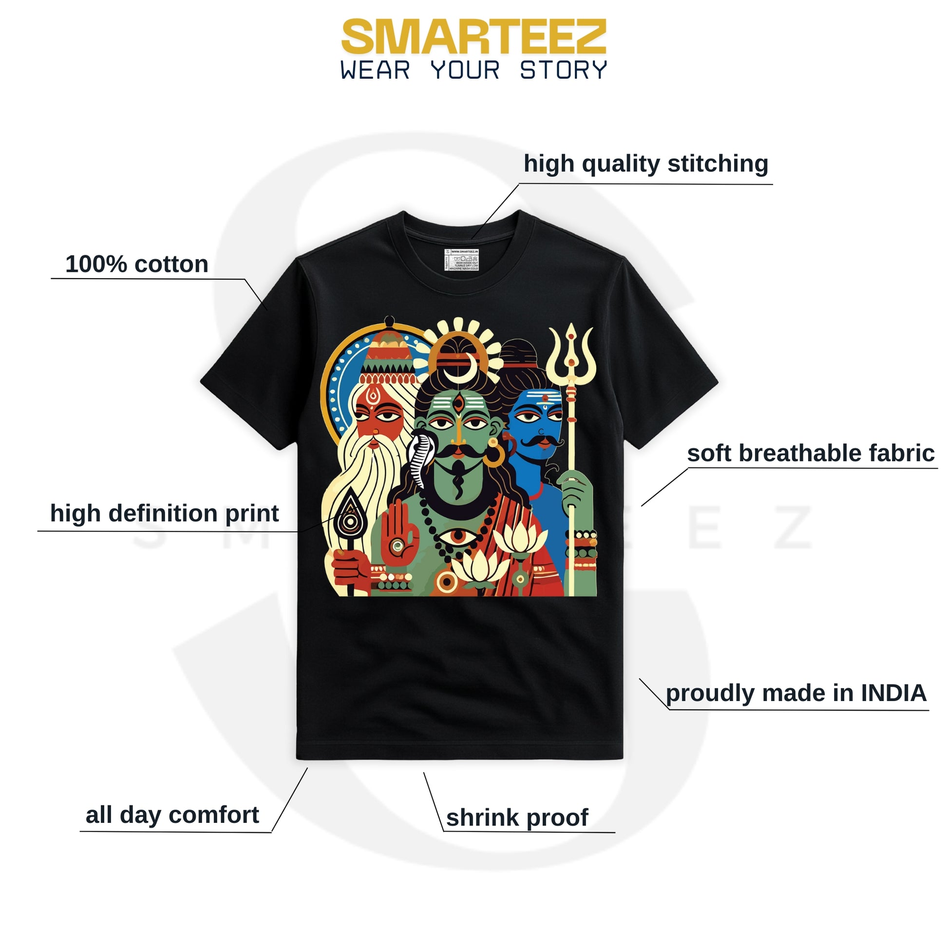 Tridev – Bengali Patachitra Inspired Heritage Edition T-Shirt
