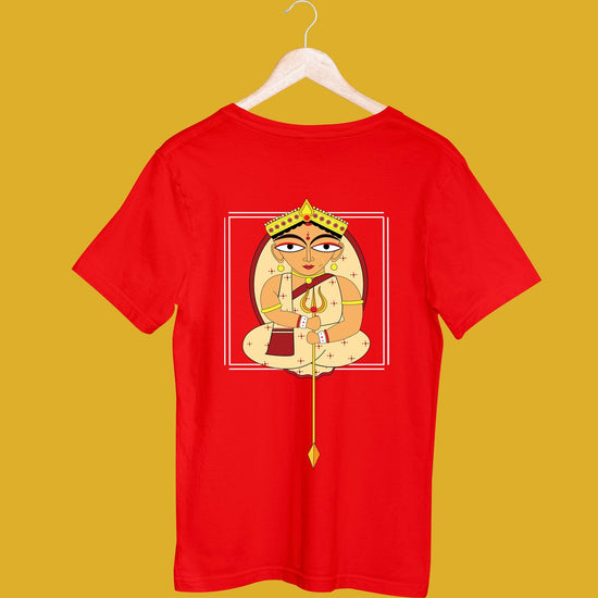 Premium Bengali Goddess Uma T-Shirt by Smarteez – 100% Bio-Washed Cotton, Vibrant Print, Regular Fit, Perfect for Showcasing Bengali Culture and Heritage.