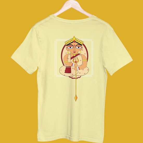 Premium Bengali Goddess Uma T-Shirt by Smarteez – 100% Bio-Washed Cotton, Vibrant Print, Regular Fit, Perfect for Showcasing Bengali Culture and Heritage.