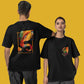 Male and female models wearing Vinayak Ganpati T-Shirt - Unisex Cotton in black, showcasing bold Ganesh back print and chest graphic.
