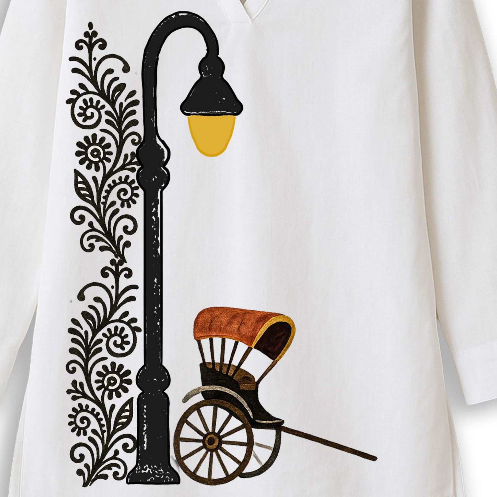 Vintage Kolkata Graphic Printed Kurti for Women