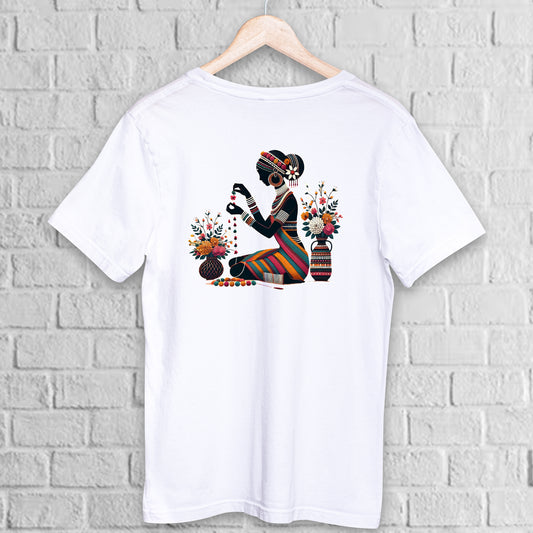 Chayanika – Folk Art Inspired Graphic T-Shirt Celebrating Traditional Grace