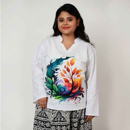 Floral Extravaganza – Artistic Floral Print Ladies Kurti