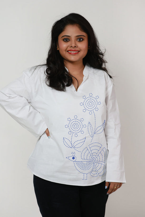 Bengali Heritage Kantha Stitch Inspired Kurti Design for Ladies