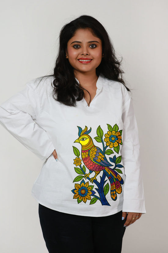 Moina Pakhi – Folk Art Inspired Printed Kurti for Women