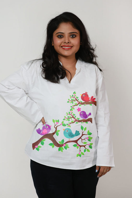Playful Bird Motif Kurti for Women