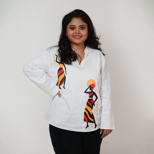 Tribal Grace – Bold Tribal Lady Kurti for Women